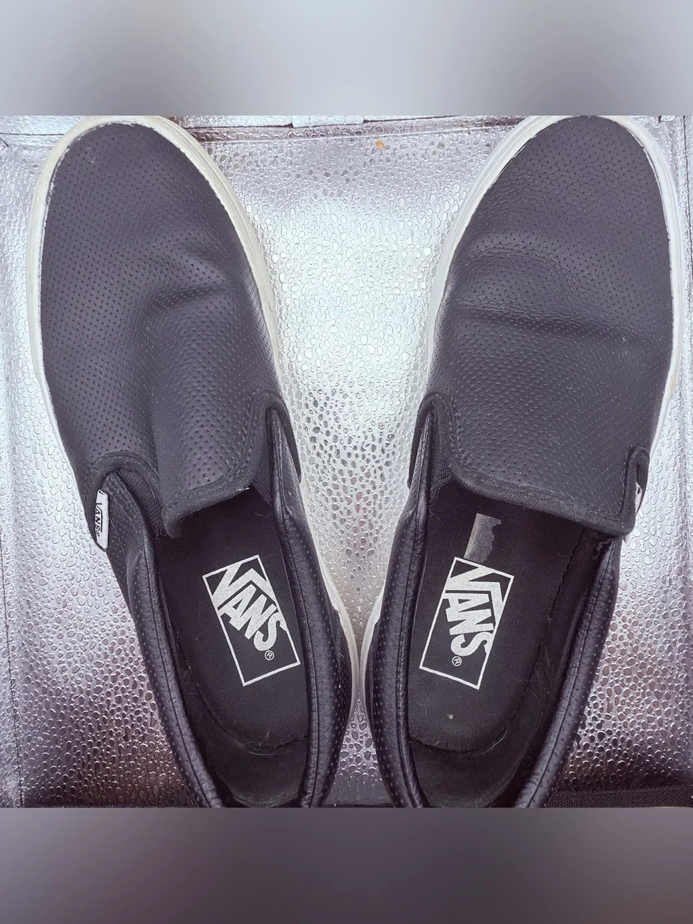 Vans Men's Slip-On Perforated Black and White Casual Shoes
